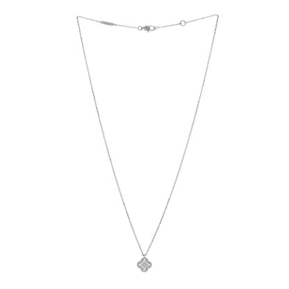 Van Cleef & Arpels 18K White Gold Diamond Sweet Alhambra Pendant Necklace 3 of 5