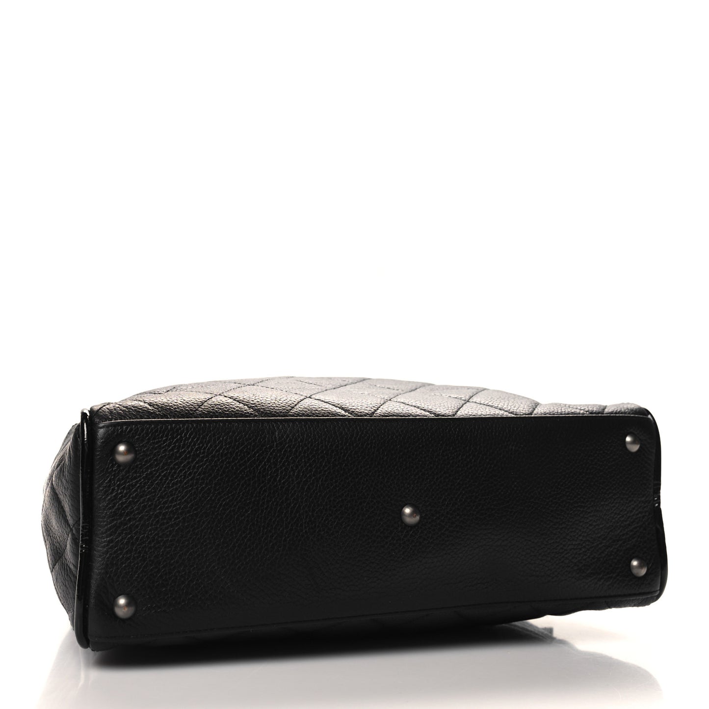 Caviar Patent Quilted Bowler Black