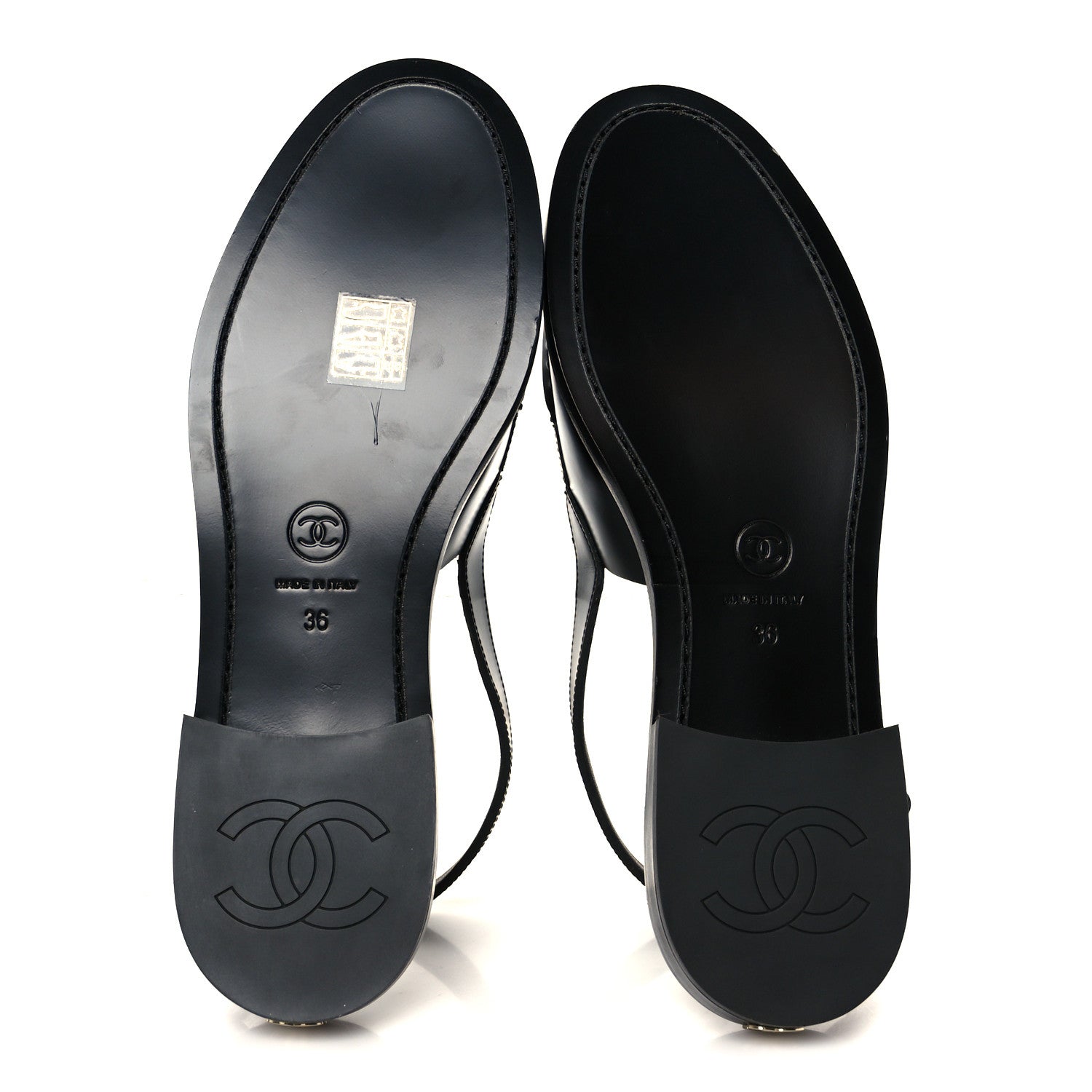 Chanel Calfskin Crystal Slingback Loafers 36 Black 6 of 9