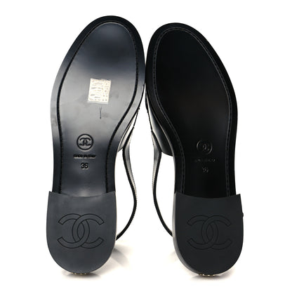 Chanel Calfskin Crystal Slingback Loafers 36 Black 6 of 9