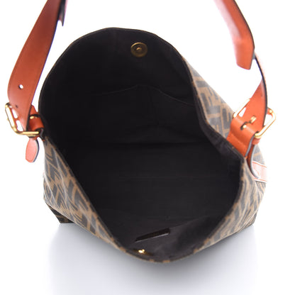 Fendi Zucca Vitello Elite Small Hobo Tobacco Orange 5 of 11