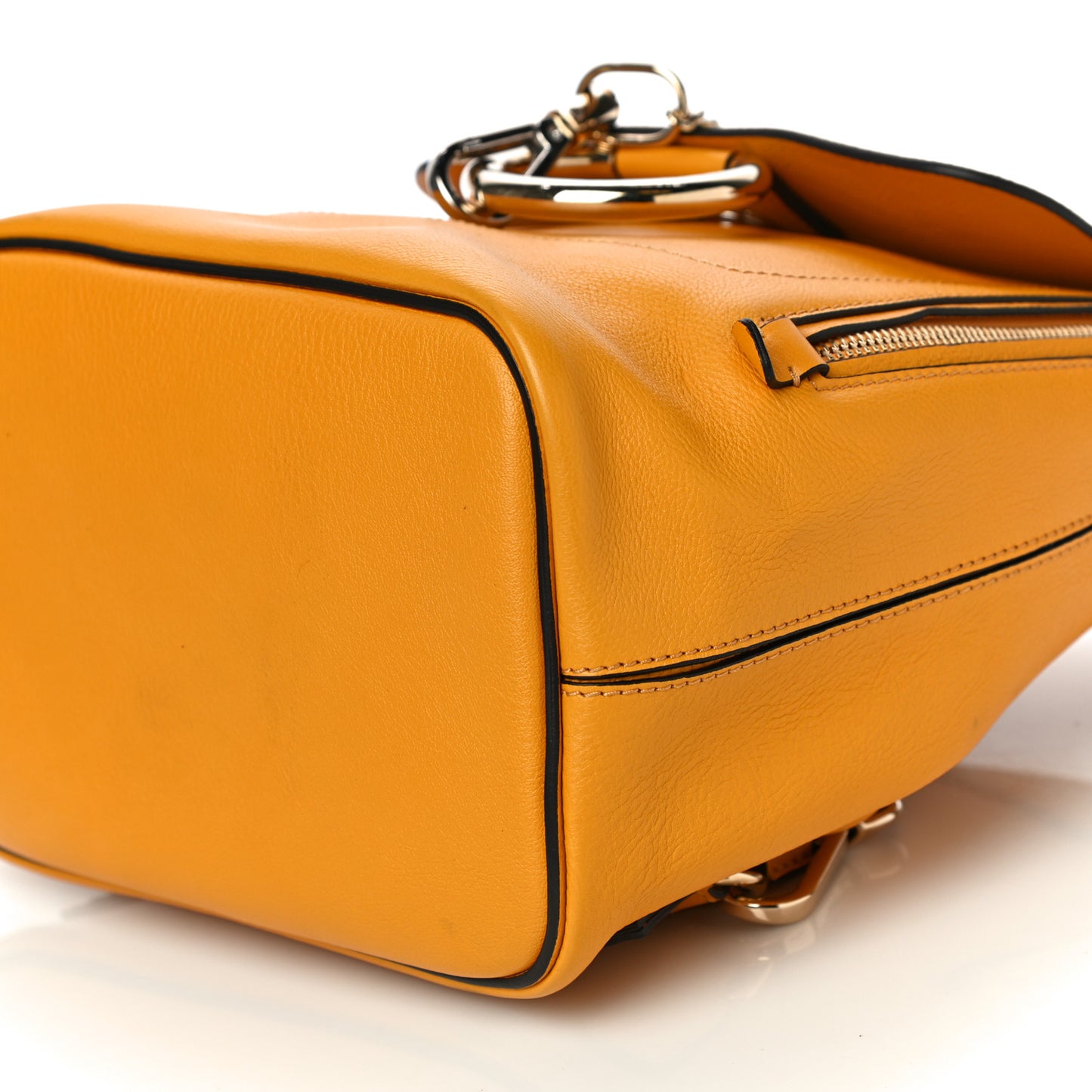 Suede Calfskin Small Faye Backpack Dusty Yellow