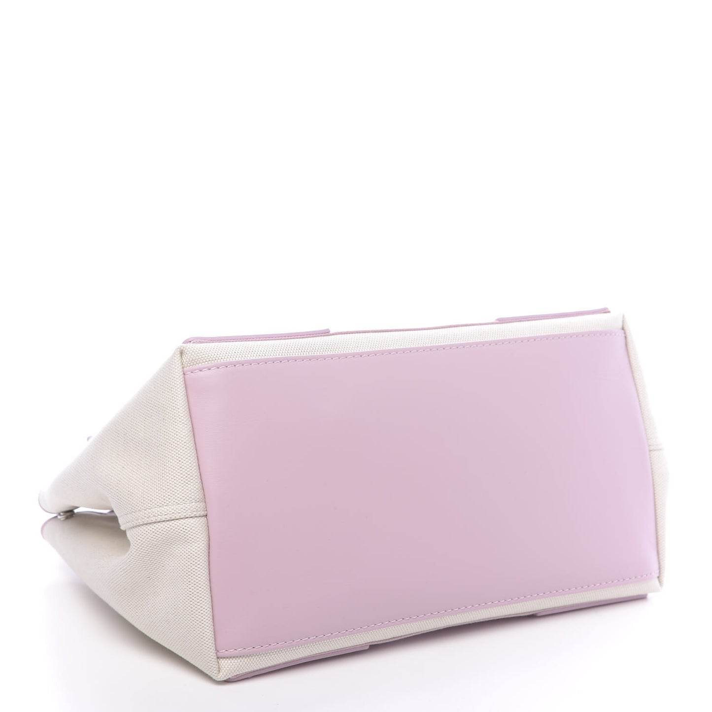 Cotton Canvas Satin Calfskin S Navy Cabas Natural Pink