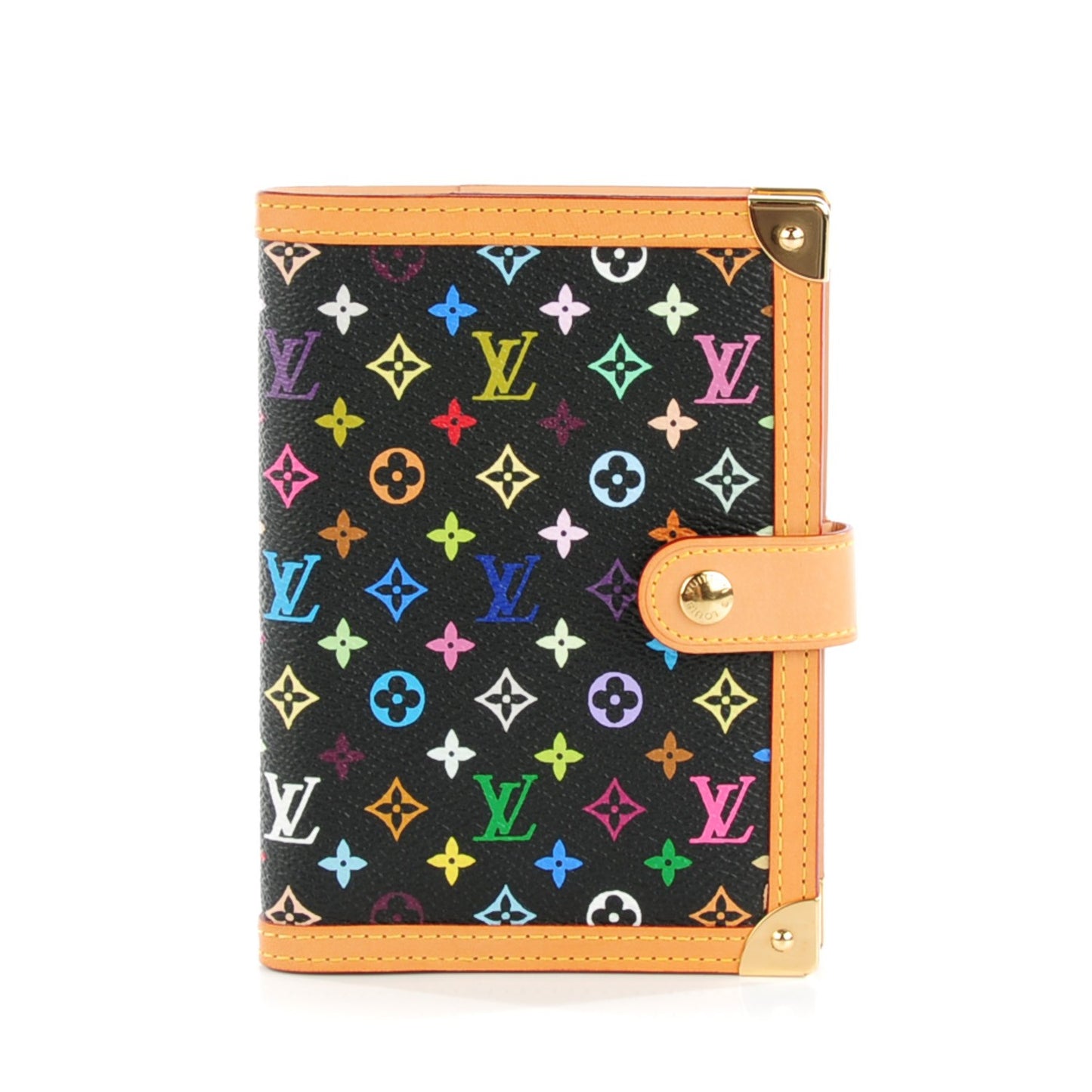 Monogram Multicolor Small Ring Agenda Cover Black