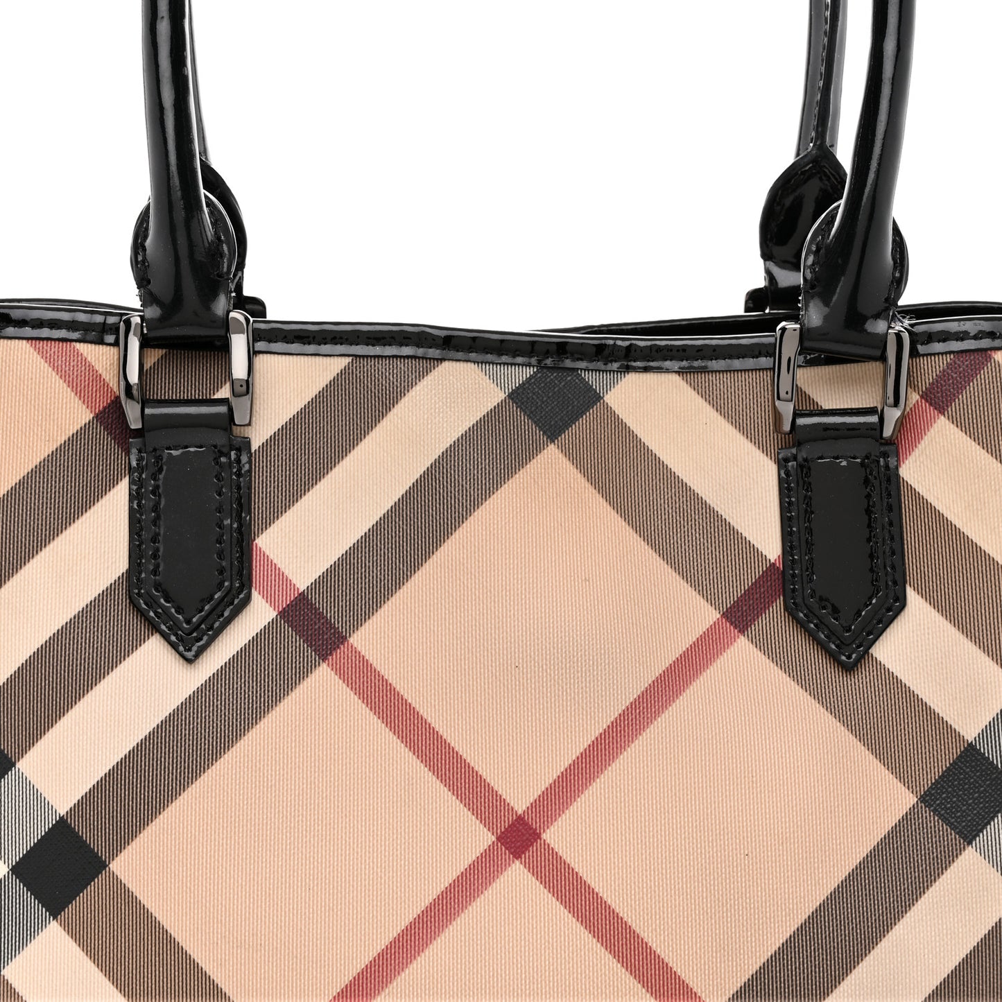 Nova Check Patent Medium Tote Black