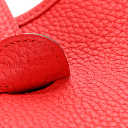 Hermes Taurillon Clemence Evelyne III PM Rouge De Coeur 7 of 10