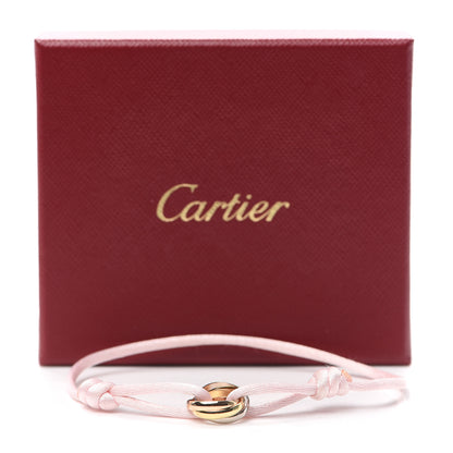 Cartier 18K Pink Yellow White Gold Trinity Adjustable Cord Bracelet Pale Pink 6 of 6