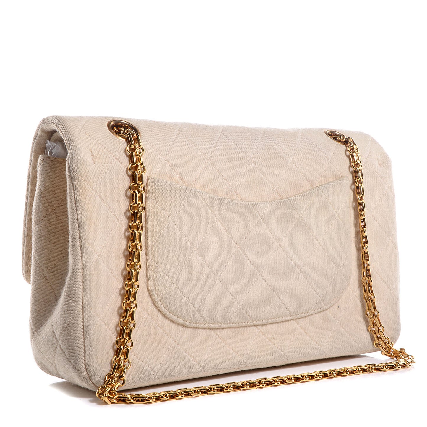 Jersey Quilted Medium Double Flap Beige