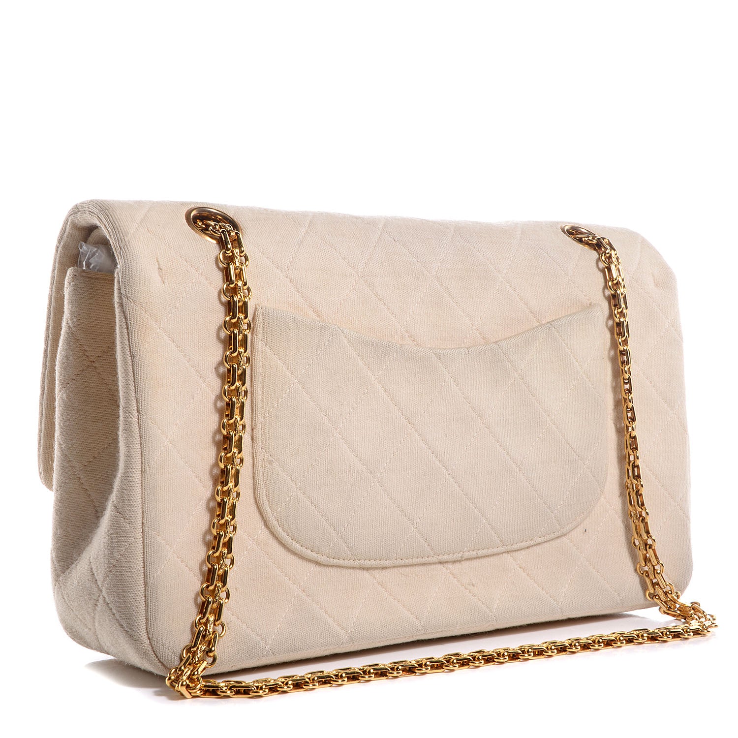 Chanel Jersey Quilted Medium Double Flap Beige 3 of 9