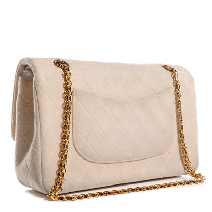 Chanel Jersey Quilted Medium Double Flap Beige 3 of 9