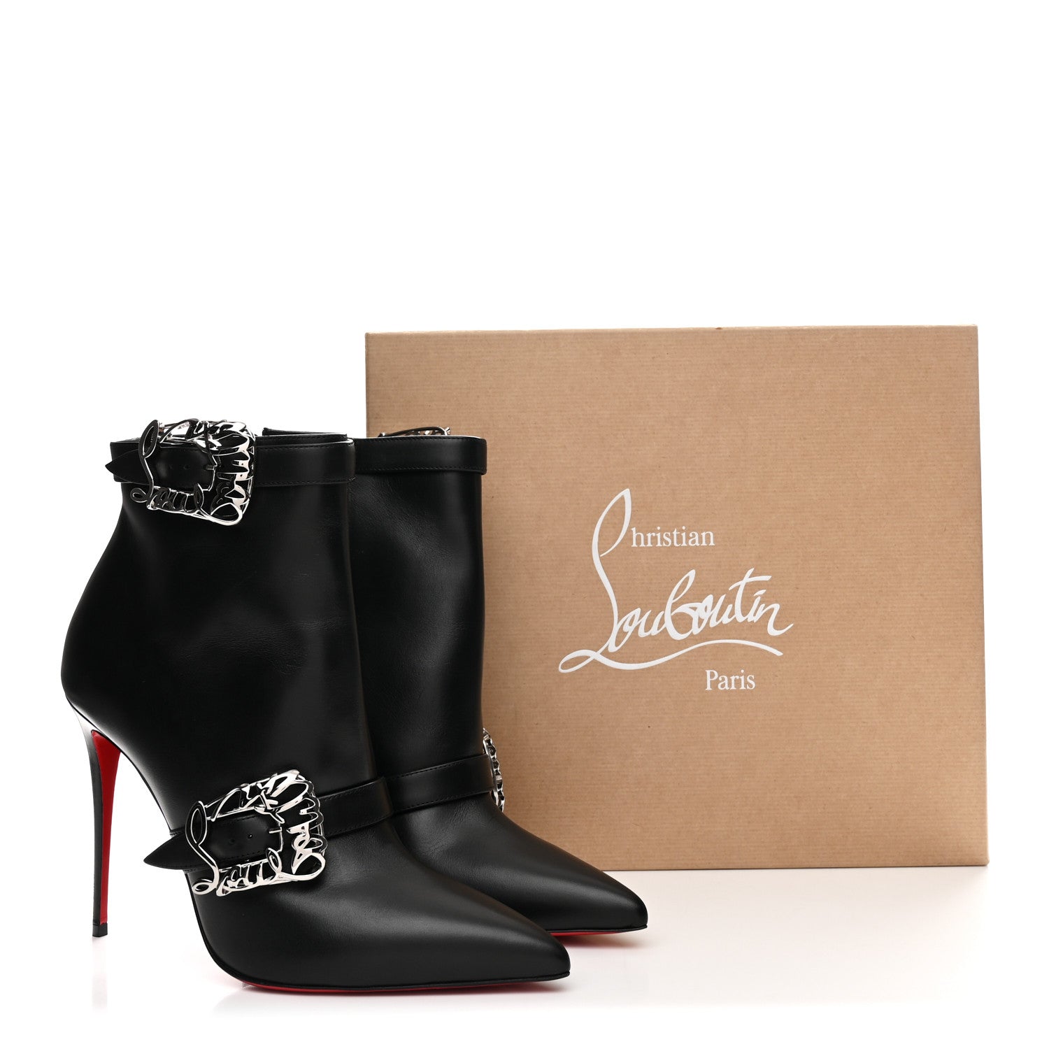 Christian Louboutin Calfskin Giddylina Booty 100 Ankle Boots 41 Black 9 of 9