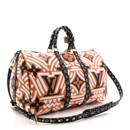 Louis Vuitton Monogram Giant Crafty Keepall Bandouliere 45 Creme Caramel Black 2 of 11