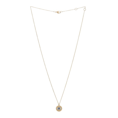 David Yurman 18K Yellow Gold Blue Sapphire Diamond Evil Eye Necklace 3 of 5