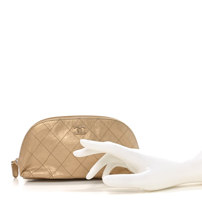 Chanel Metallic Aged Calfskin Quilted Palette Cosmetic Case Gold 2 of 10