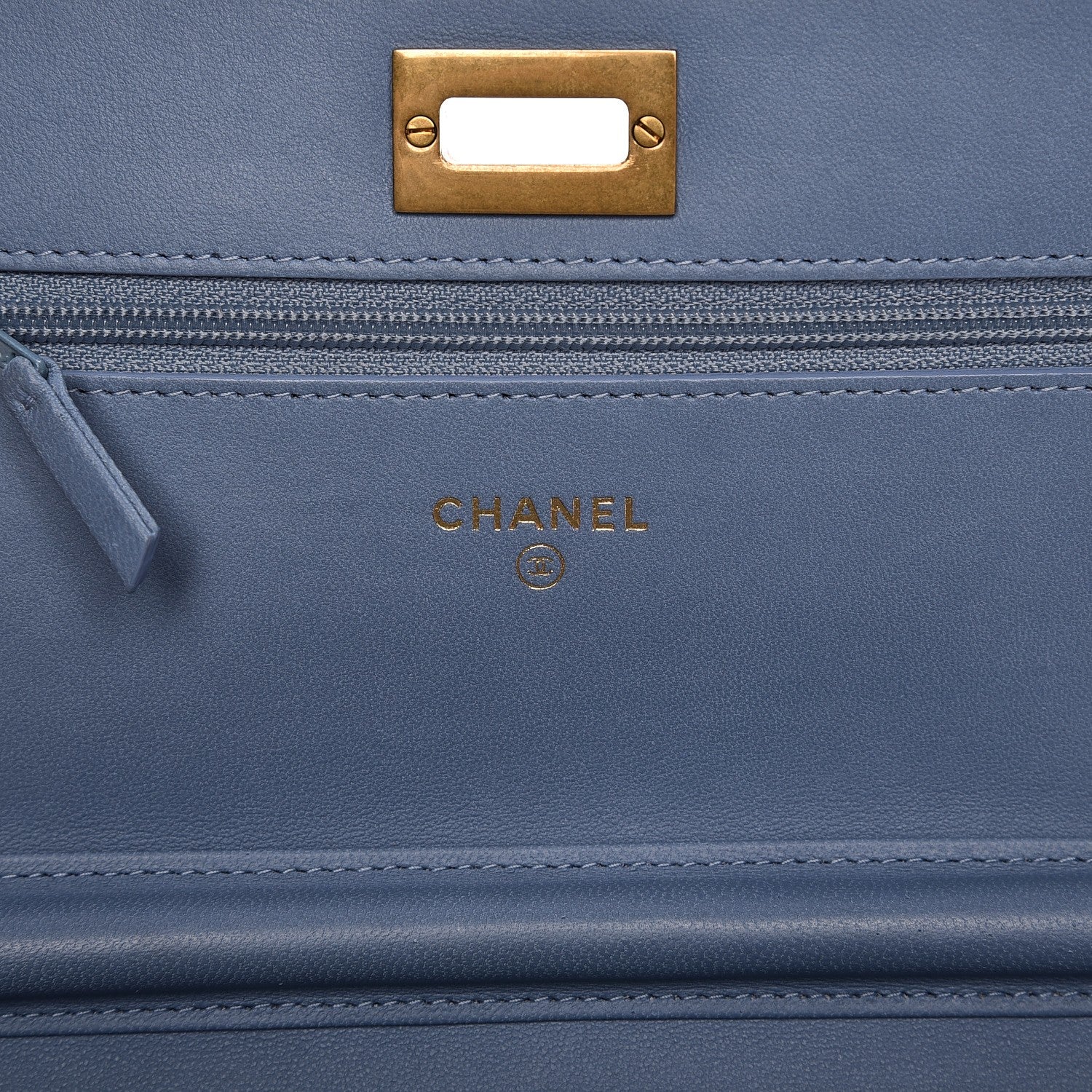 Chanel Denim Quilted Reissue Wallet On Chain WOC Blue 5 of 10