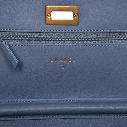 Chanel Denim Quilted Reissue Wallet On Chain WOC Blue 5 of 10