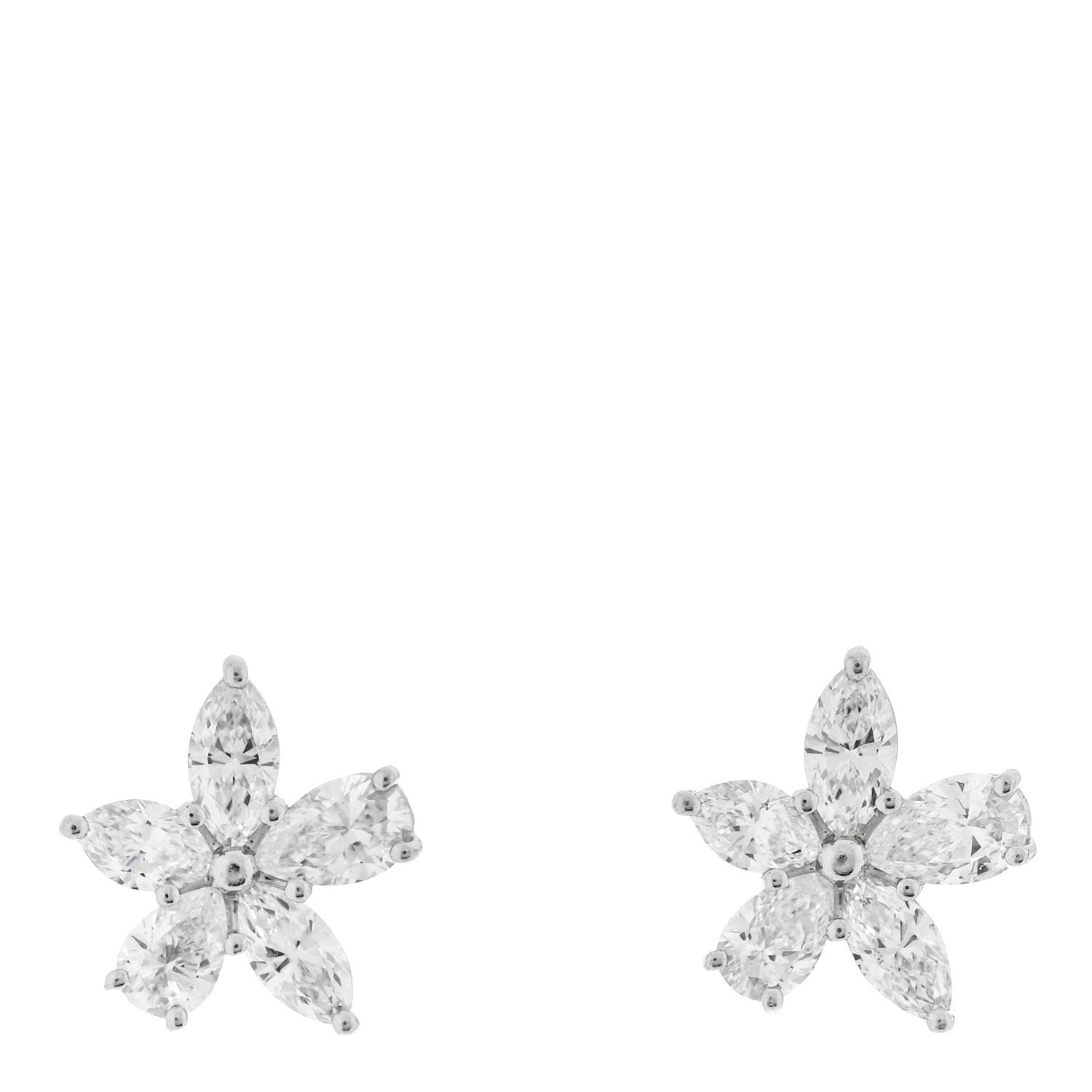 Tiffany Platinum Diamond Large Mixed Cluster Earrings 1 of 4