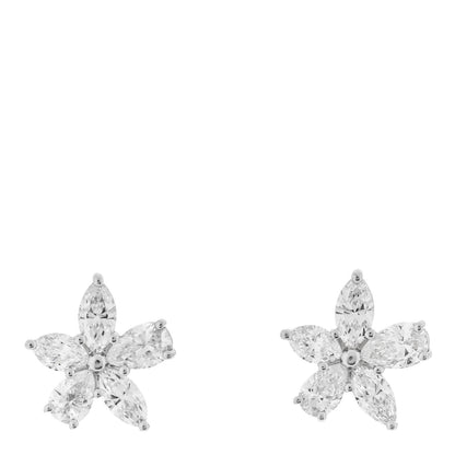 Tiffany Platinum Diamond Large Mixed Cluster Earrings 1 of 4