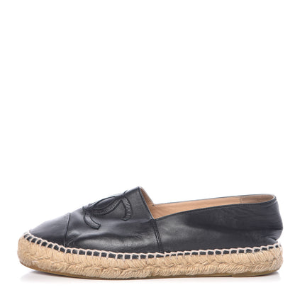 Chanel Lambskin CC Espadrilles 38 Black 1 of 16