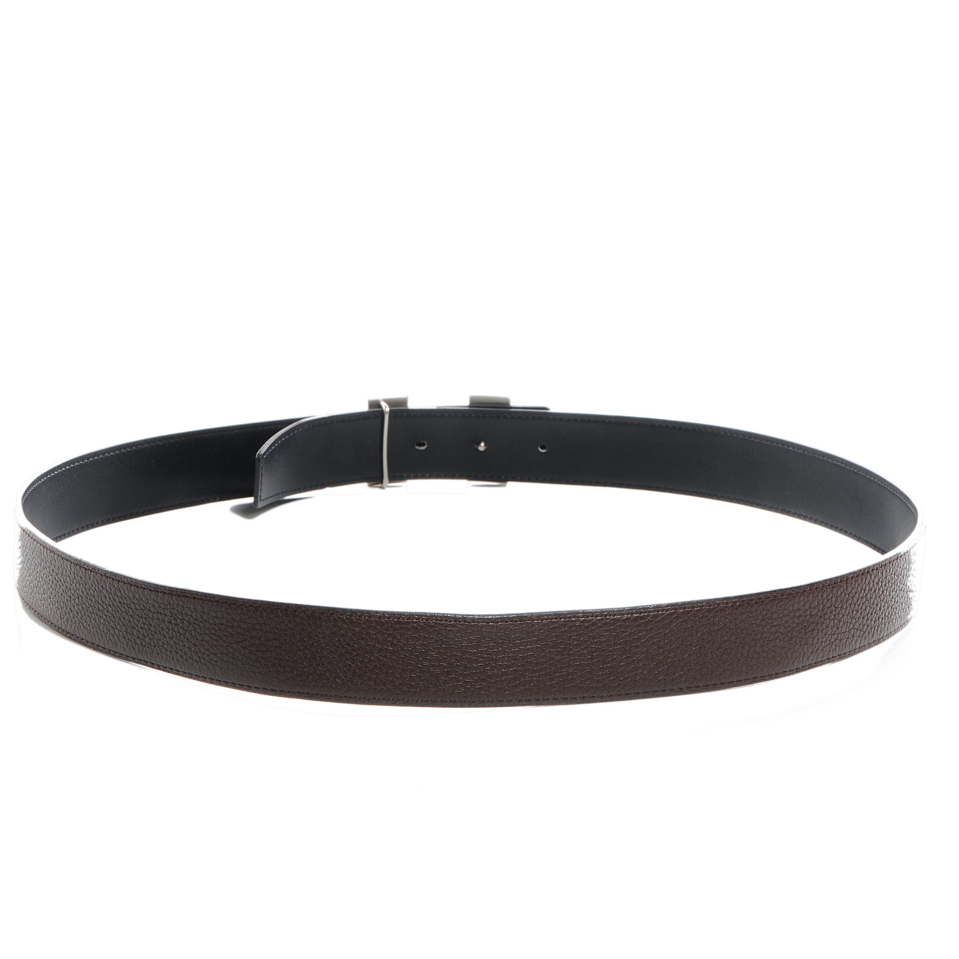 Hermes Taurillon Clemence Box Reversible Constance 32mm Brushed Silver H Belt 95 Ebene Noir 4 of 7