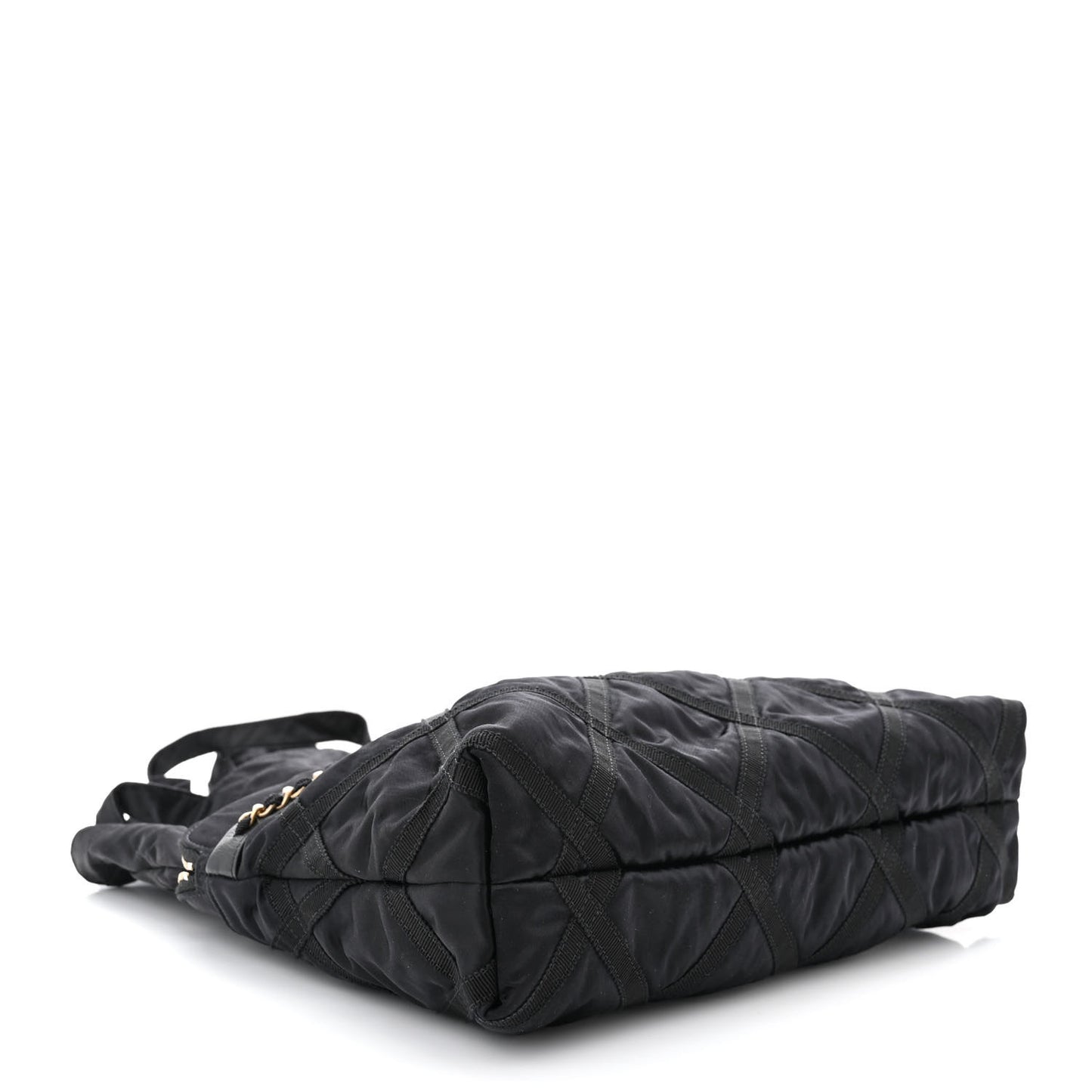 Nylon Grosgrain Large Lifestyle Pouch With Foldable Tote Black
