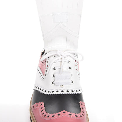 Gucci Calfskin Colorblock Brogue Fringe Golf Oxfords 41 Blush 8 of 10