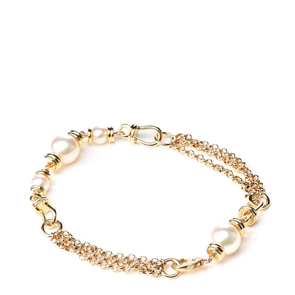 Mikimoto 18K Yellow Gold Akoya Pearl 5-8mm Chain Bracelet 3 of 4