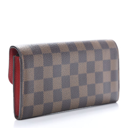 Louis Vuitton Damier Ebene Emilie Wallet Red 3 of 7