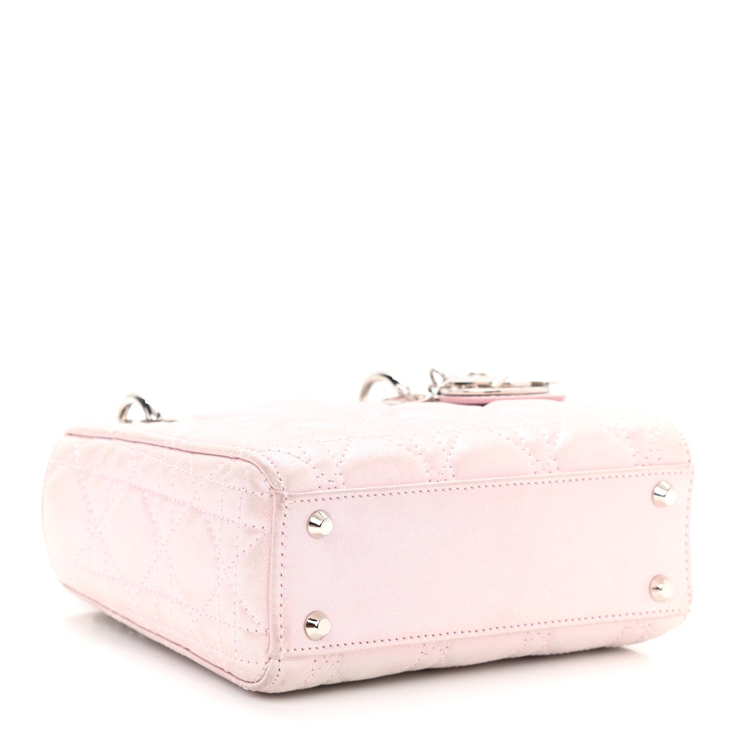 Christian Dior Metallic Lambskin Cannage Mini Lady Dior Lotus 4 of 9