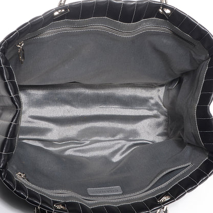Chanel Lambskin Vertical Quilted Large Mademoiselle Tote Black 8 of 12