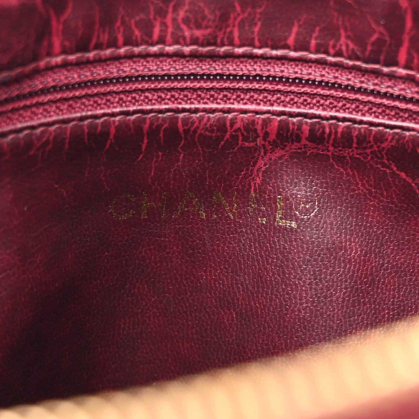 Caviar Flap Shoulder Bag Burgundy