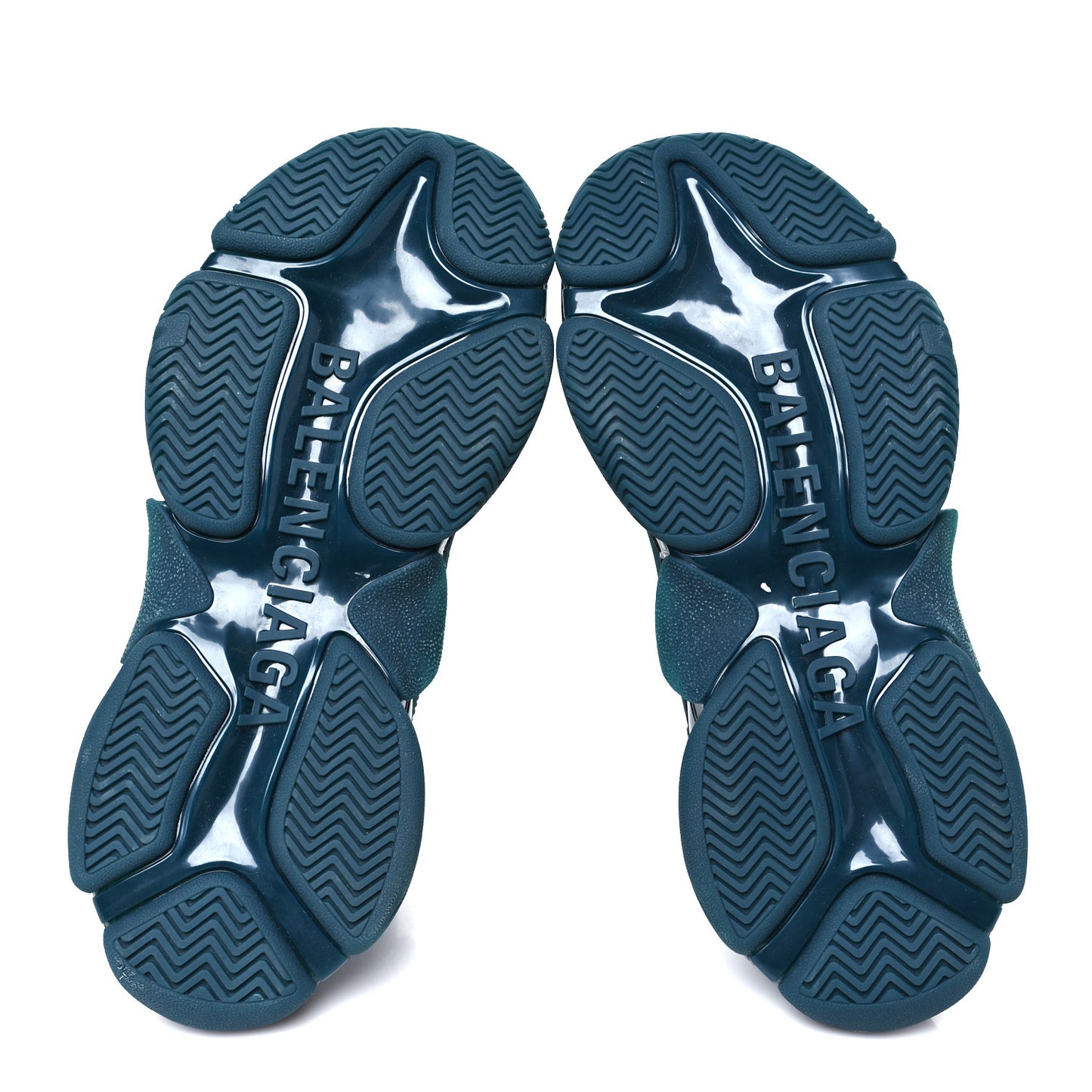 Fabric Mesh Clear Sole Fluo Mens Triple S Sneakers 40 Dark Green