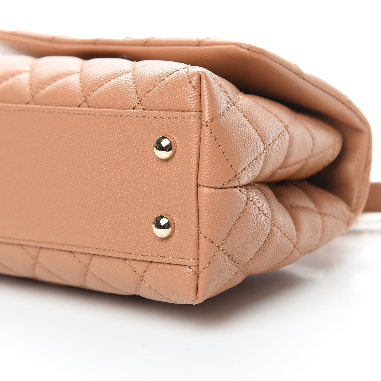 Caviar Quilted Lizard Embossed Mini Coco Handle Flap Brown