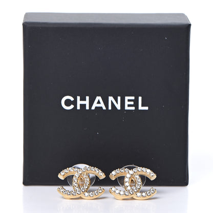Chanel Crystal CC Earrings Gold 5 of 5