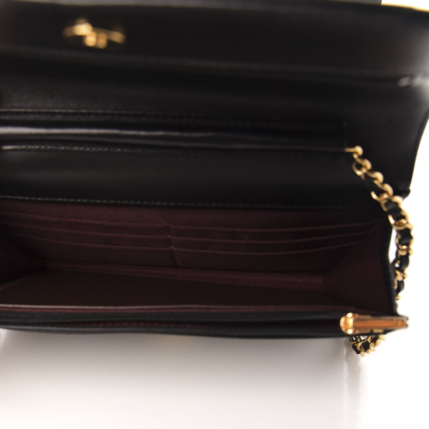 Chanel Lambskin Quilted Wallet On Chain WOC Black 5 of 12