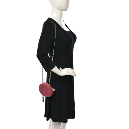 Christian Dior Calfskin Cannage Round Caro Pouch Pink Yarrow 2 of 9