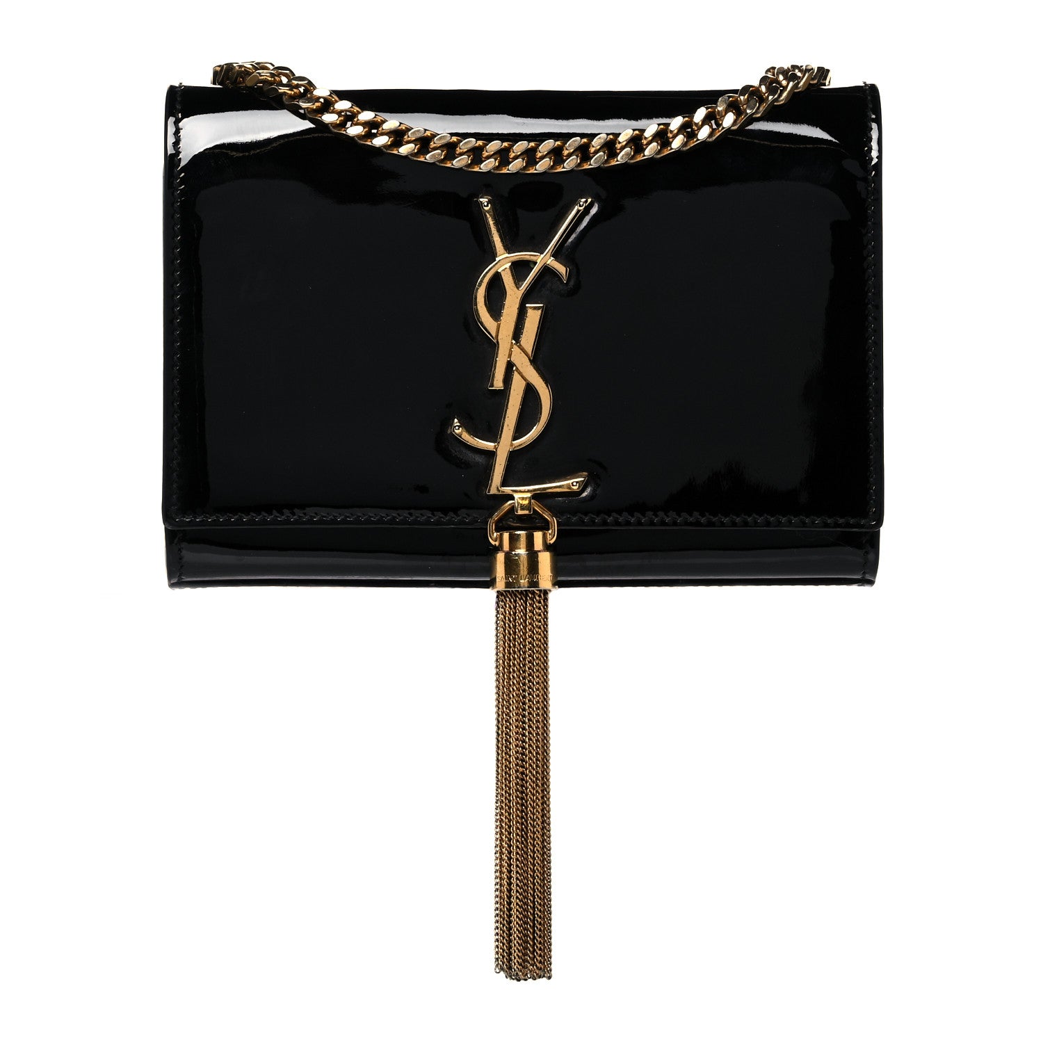 Saint Laurent Patent Small Classic Monogram Kate Tassel Satchel Black 1 of 13