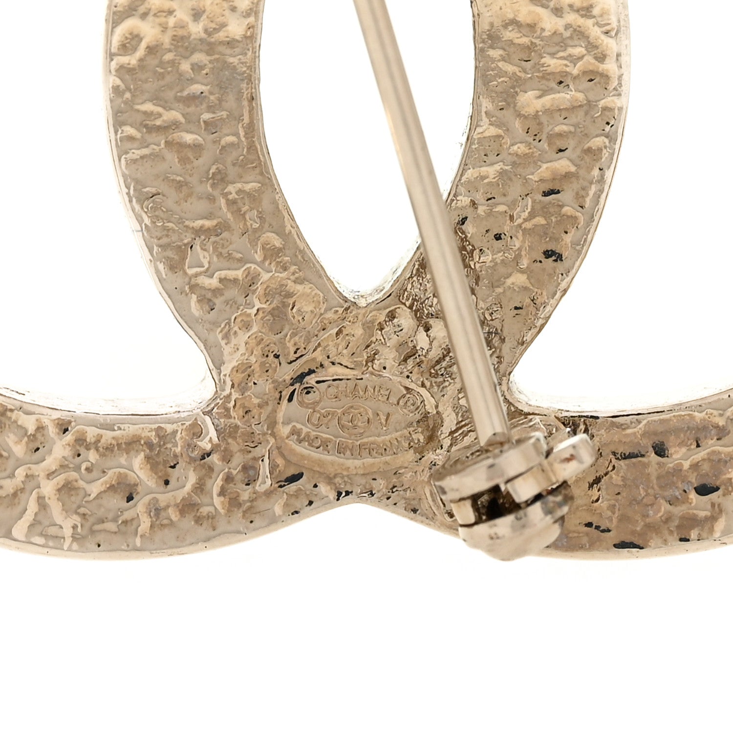 Chanel Metal Pearl CC Brooch Silver 3 of 3