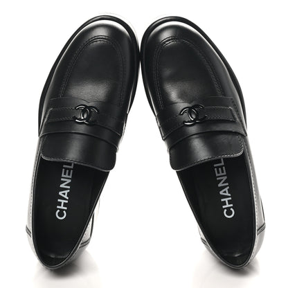 Chanel Calfskin CC Platform Loafers 37 Black 2 of 10