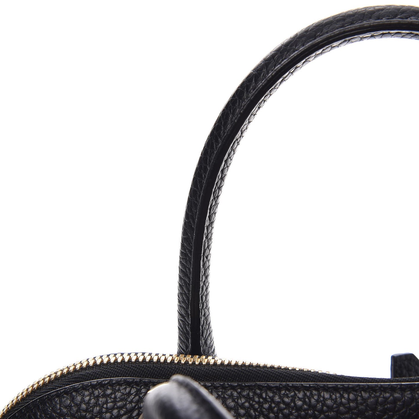 London Grainy Calfskin Small Greenwood Bowling Bag Black