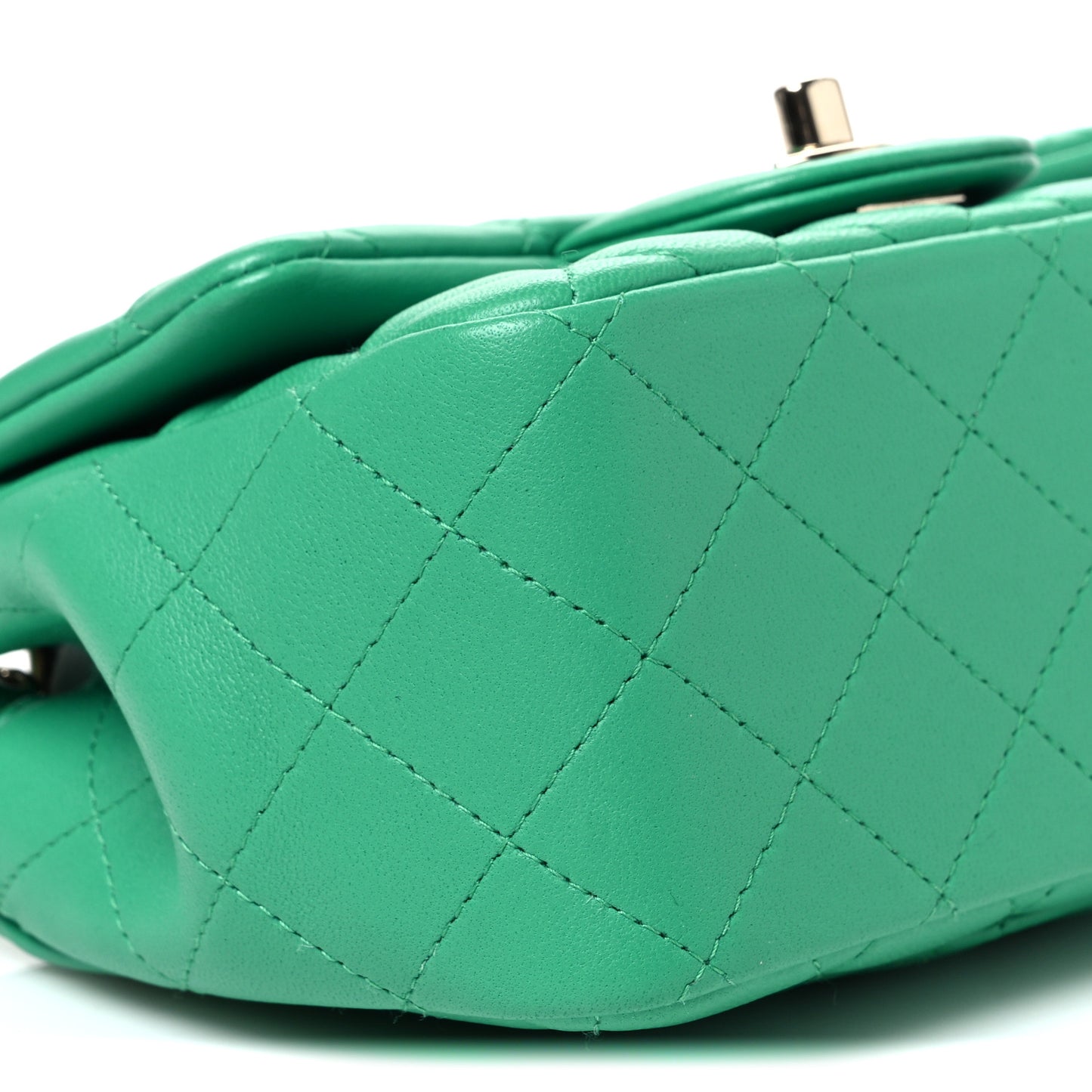 Lambskin Quilted Mini Square Flap Green