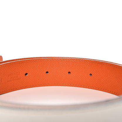 Hermes Swift Epsom 32mm H Belt 90 Orange White 5 of 8