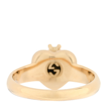Gucci 18K Yellow Gold Bee Heart Ring 54 6.75 3 of 5