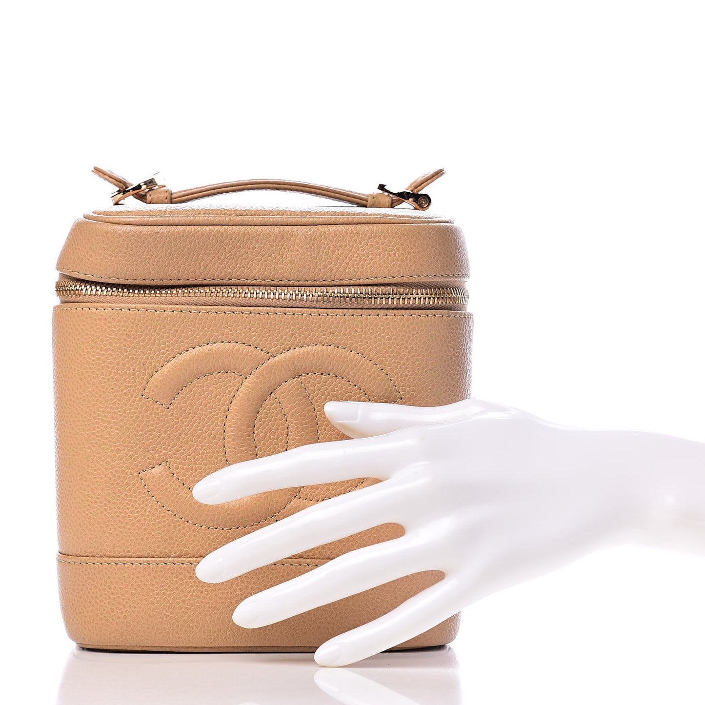 Caviar Cosmetic Vanity Bag Beige