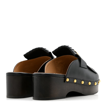 Valentino Garavani Calfskin Vlogo Signature Fringe 45mm Clogs 40 Black 5 of 11