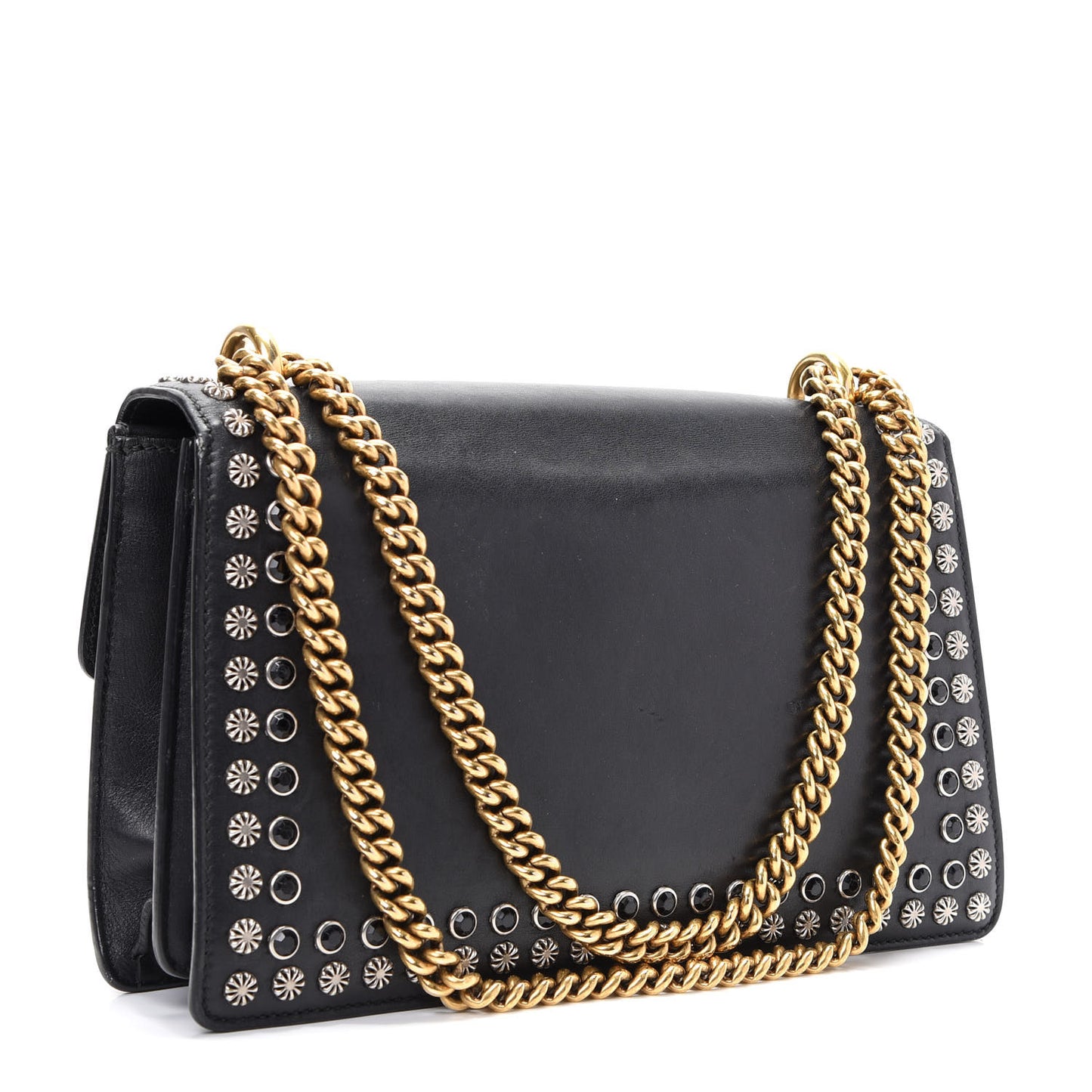 Calfskin Studded Small Dionysus Shoulder Bag Black