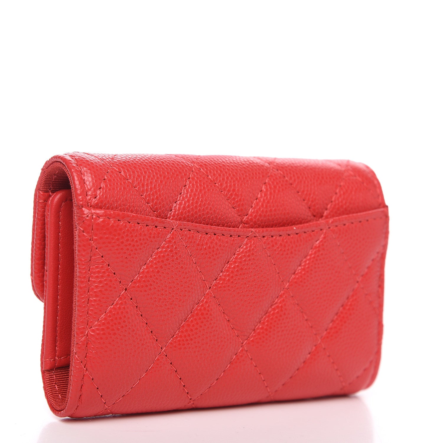 Chanel Caviar Quilted Classic 4 Key Holder Wallet Red 2 of 8