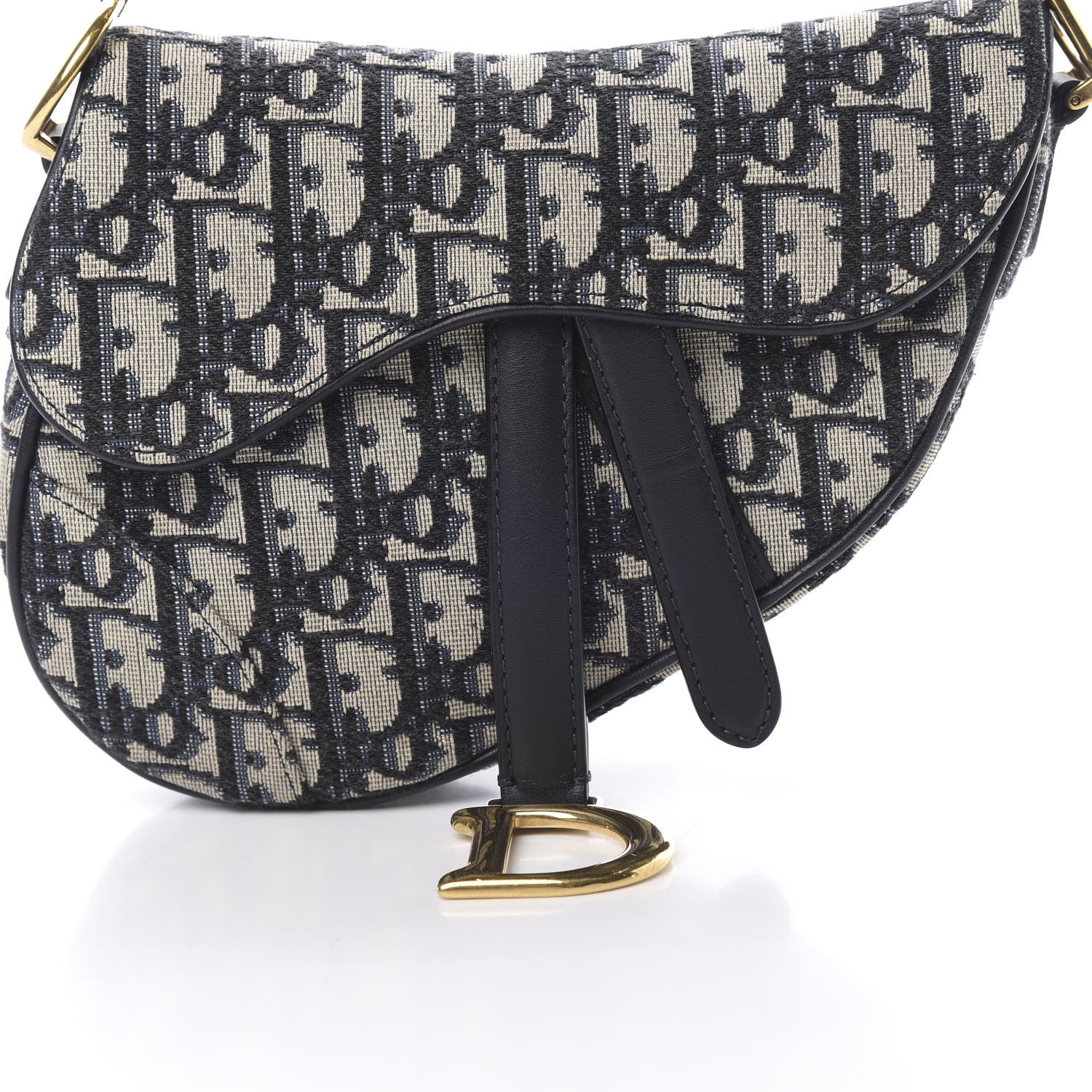 Christian Dior Oblique Mini Saddle Bag Blue 8 of 10