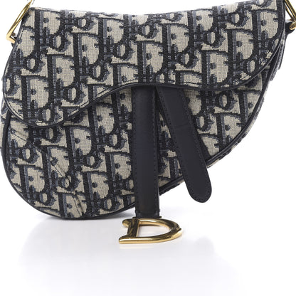 Christian Dior Oblique Mini Saddle Bag Blue 8 of 10