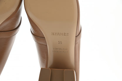 Hermes Goatskin Blossom Mules 35 Marron Havane 6 of 10